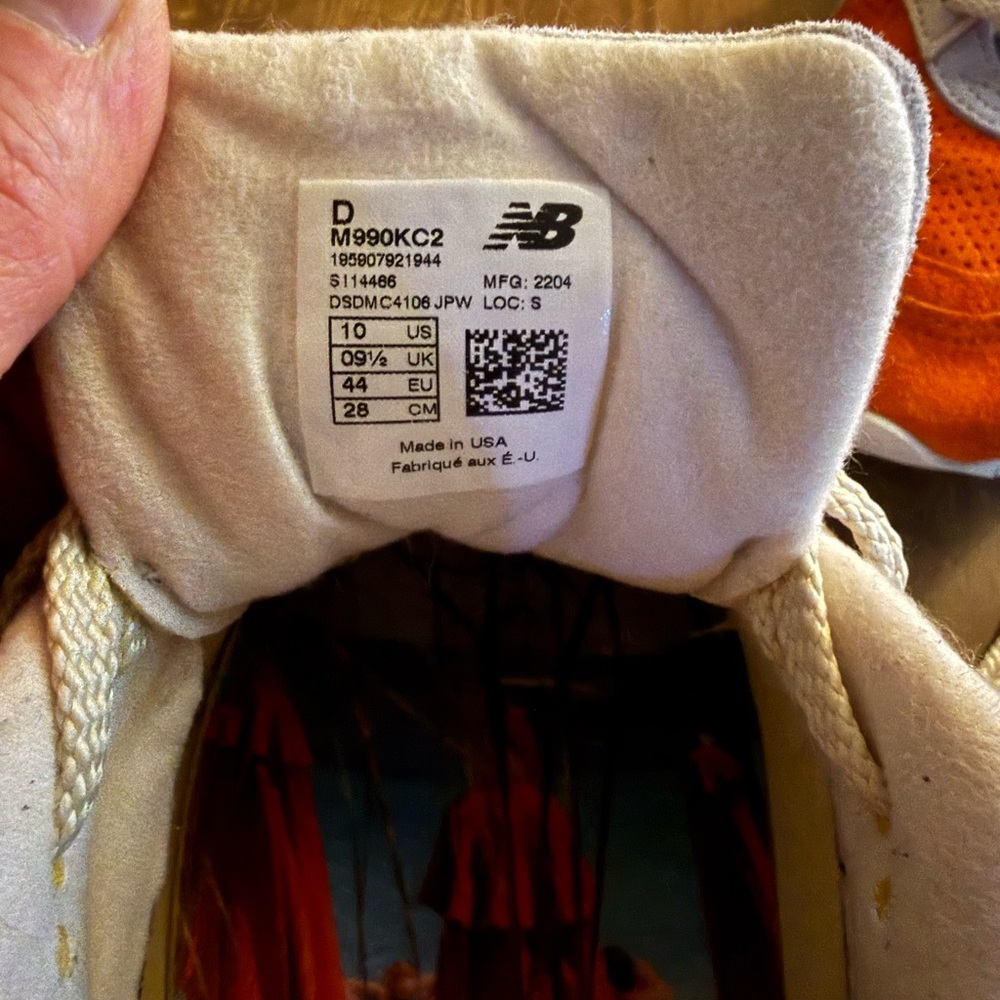 New Balance 990 Sneakers in Orange, Gray, Light Blue - Picture 9 of 9